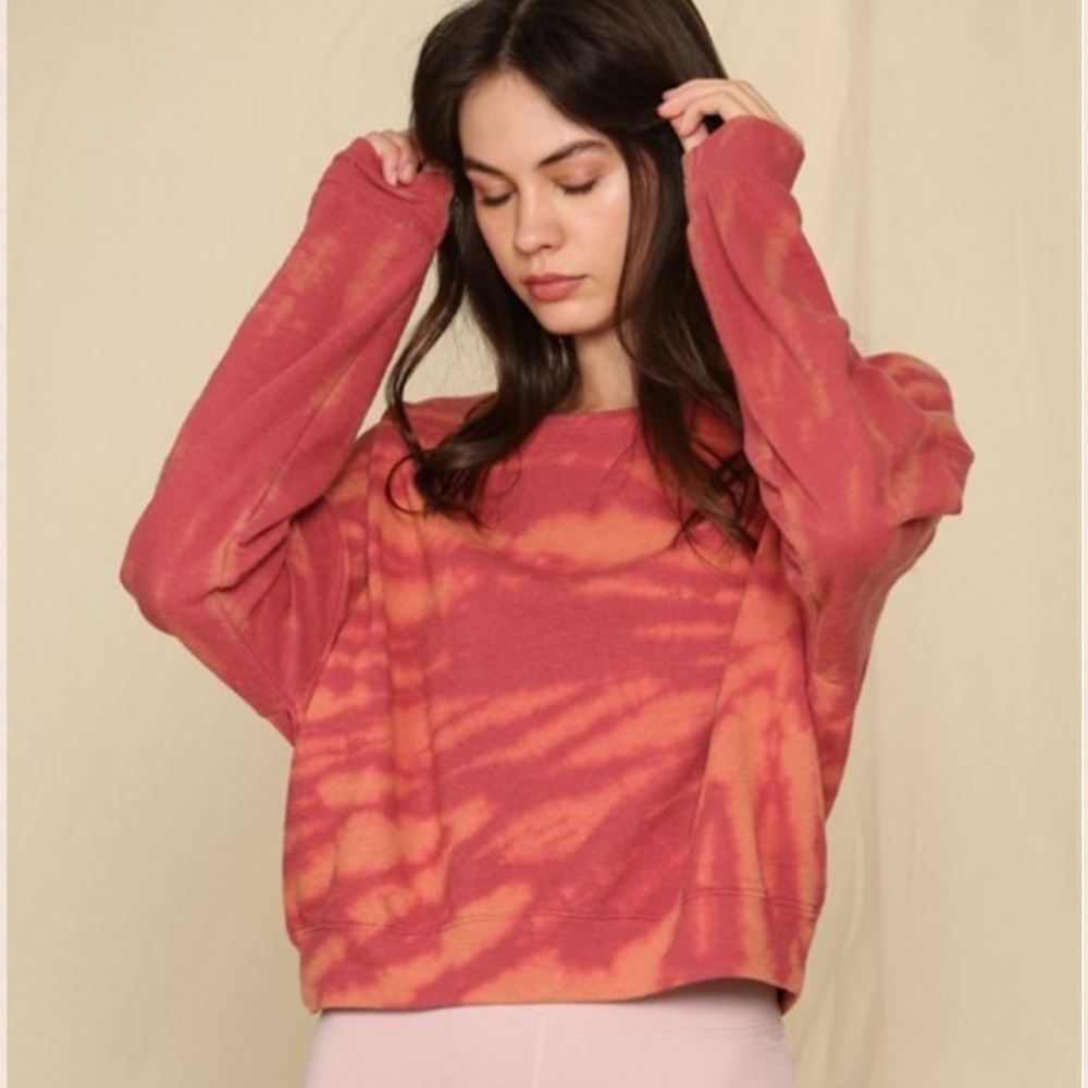 Sienna Tie Dye French Terry Crop Sweatshirt